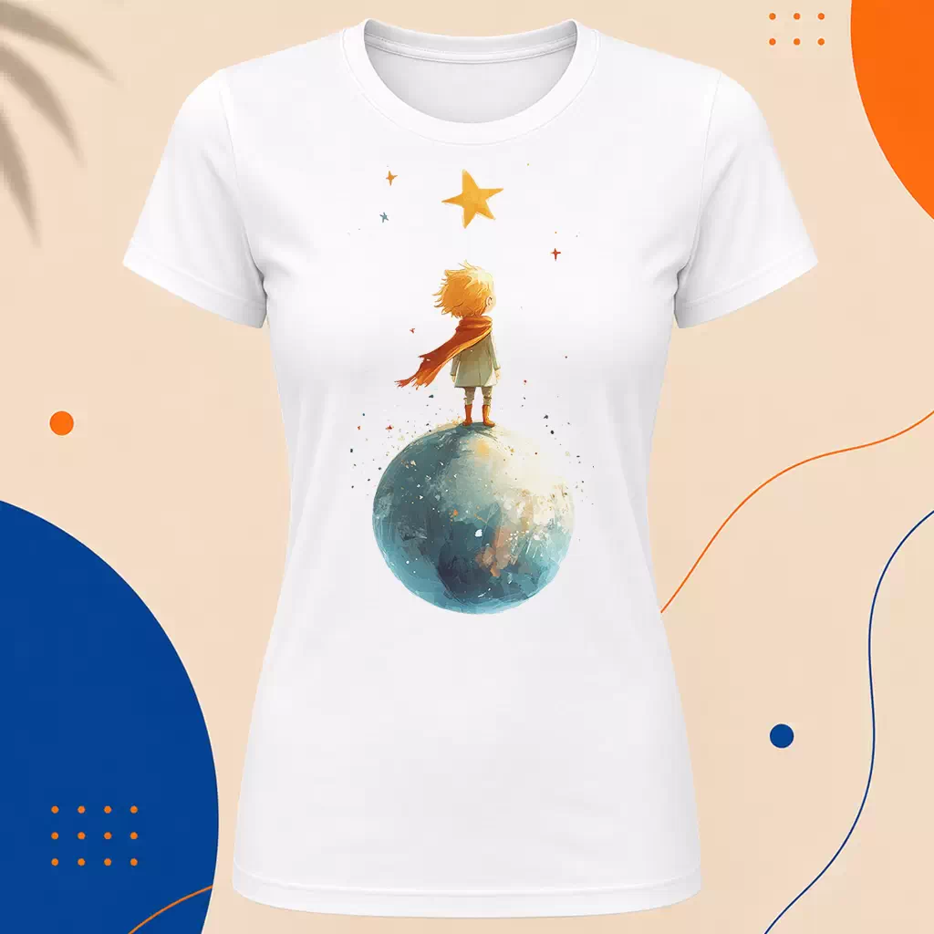 Dámské tričko - Jedna jasná hvězda - Malý princ - Le petit prince